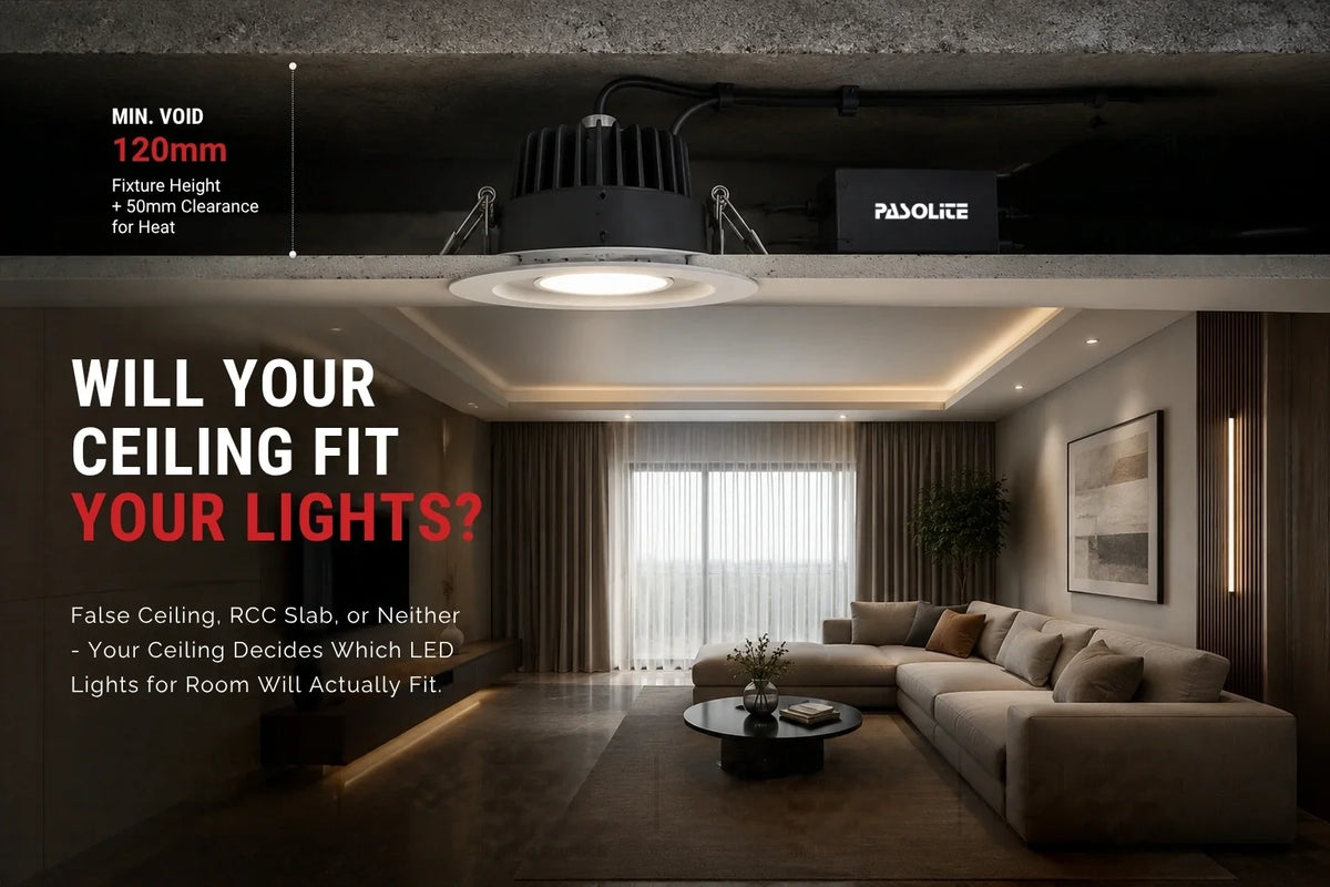 False Ceiling, RCC Slab, or Neither: How Your Ceiling Decides Which LED Lights for Room Will Actually Fit