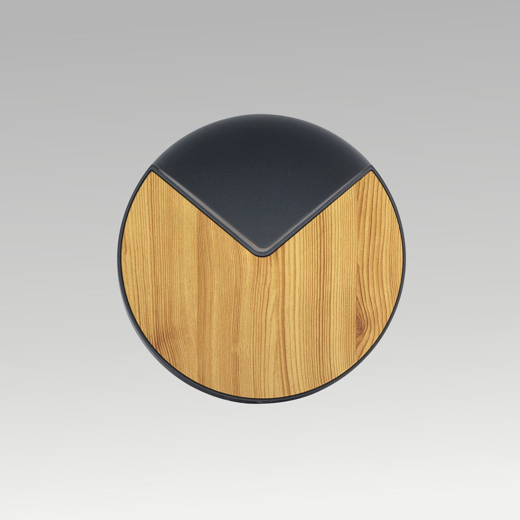 5W Circular Wooden Finish Wall Light