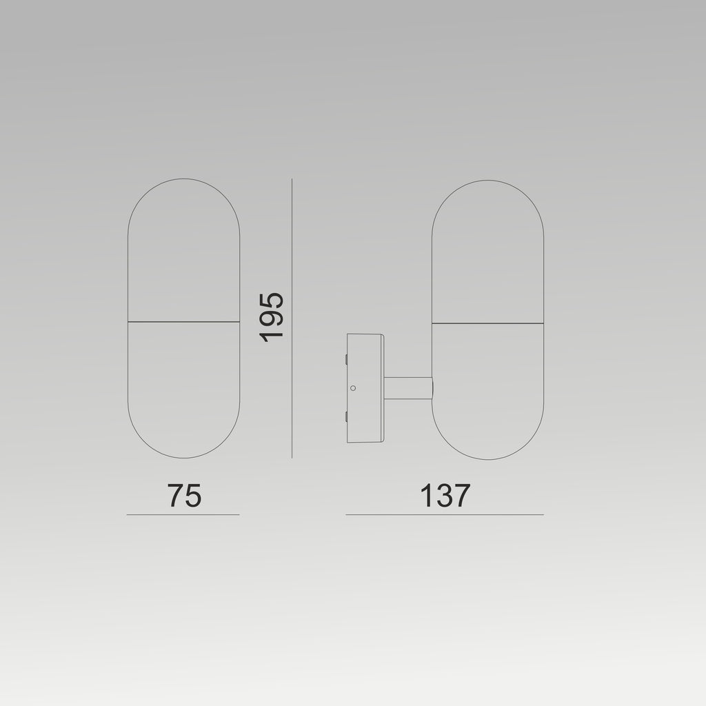 E 27 Capsule Wall Light