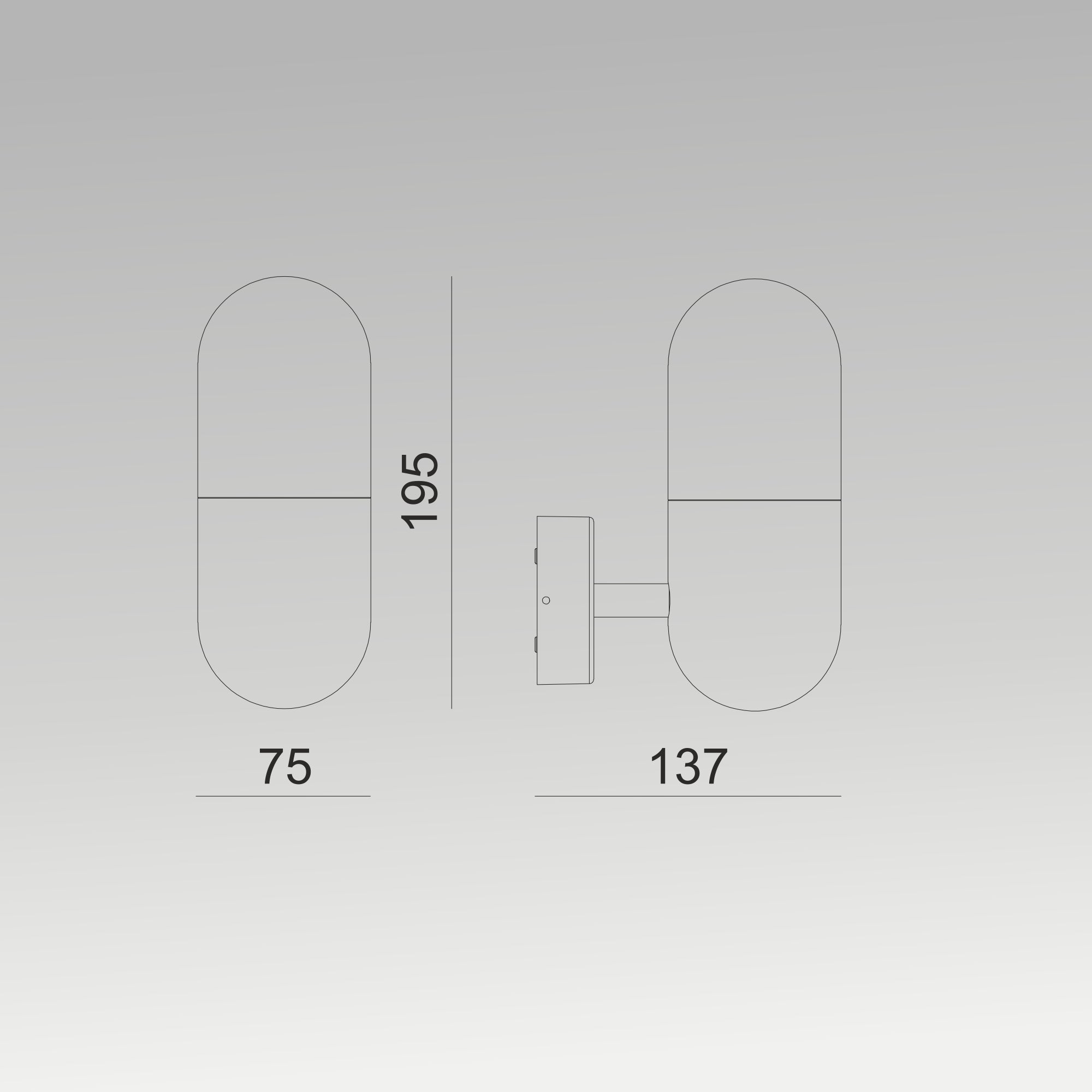 E 27 Capsule Wall Light