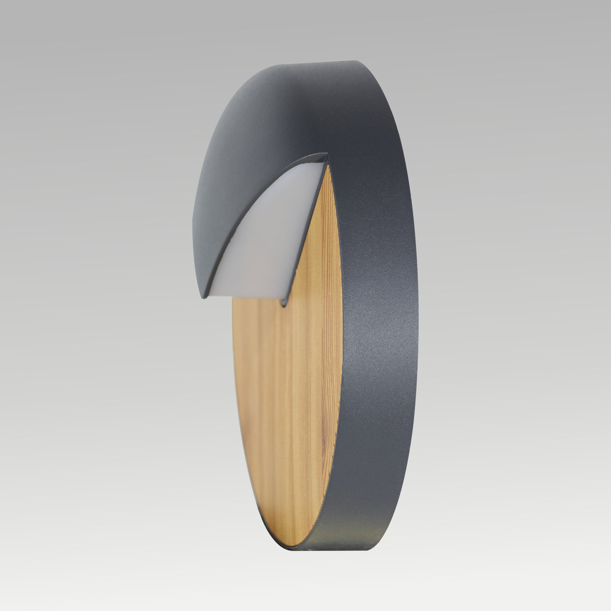 5W Circular Wooden Finish Wall Light