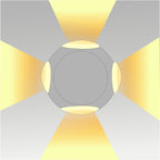 4x3W 4 Way Wall Light
