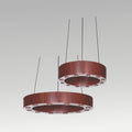 Two wooden pendant lights with metal accents - Decorative lights for living room